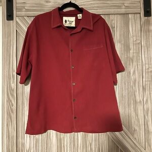 Vintage Red Men's Silk Shirt